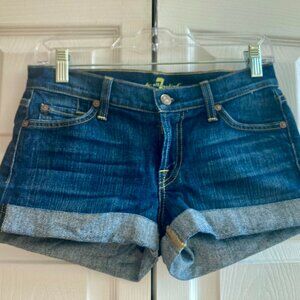 7 For All Mankind Cuffed Jean Shorts Size 24